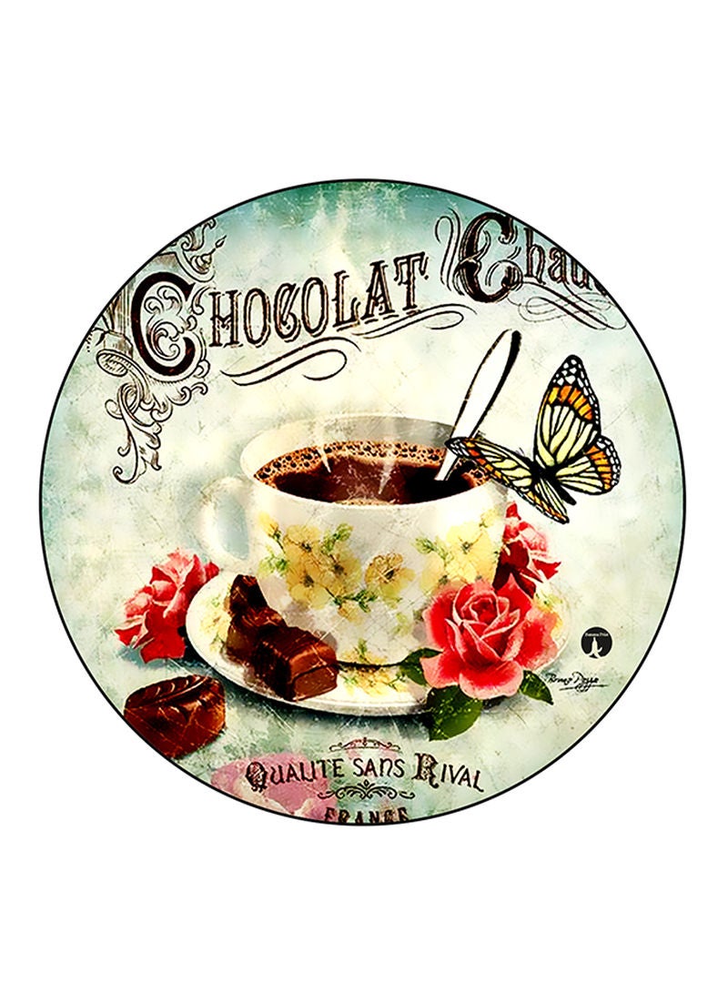 RKN Vintage Art Printed Fridge Magnet Round  Multicolour - Image 1