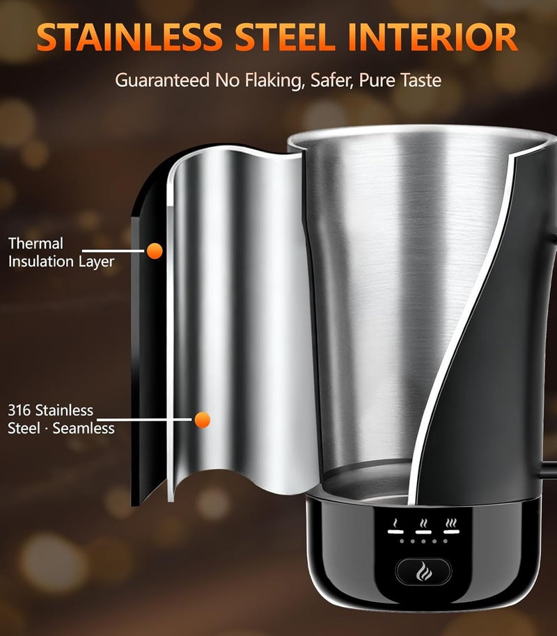 PUSEE Self-Heating Coffee Mug, 400ml, Heated Coffee Mug, Rechargeable, Temperature Control, Keeps Beverages Hot, Smart Mug, Great Gift for Women and Slow Drinkers - Image 5