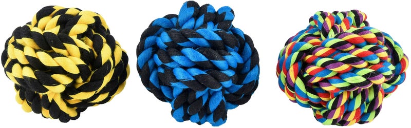 Multipet Nuts for Knots Ball Medium Dog Toy Assorted 4 inches - Image 2