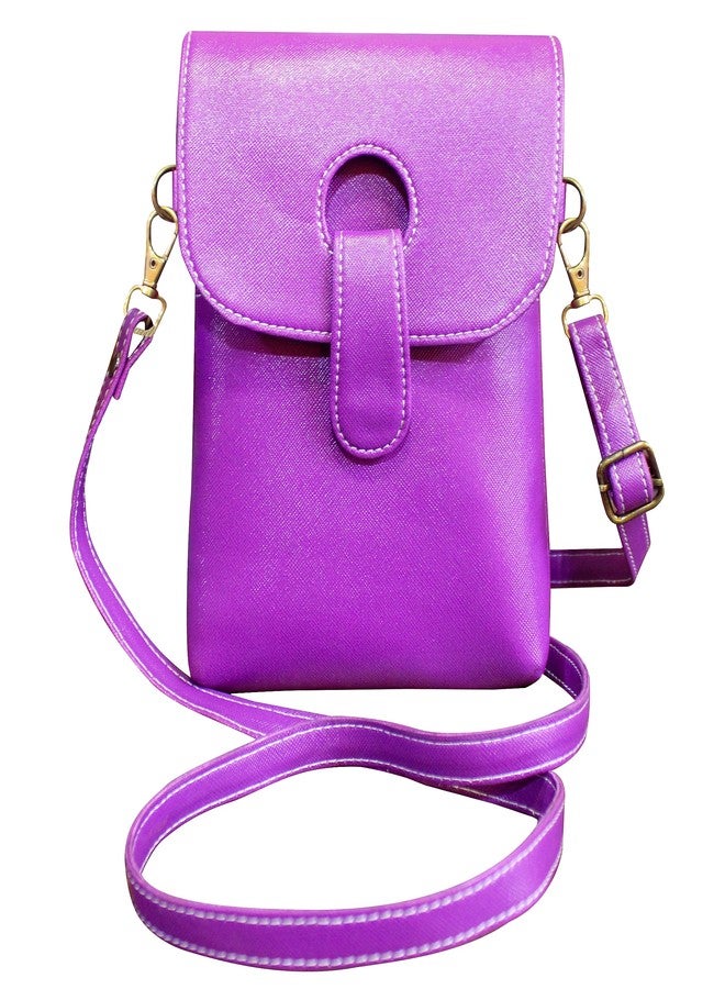 TGK Women's Small Cross-Body Phone Bag Stylish PU Leather Mobile Cell Phone Holder Pocket Purse Wallet Sling Bag Mini Shoulder Bags (Purple) - Image 1