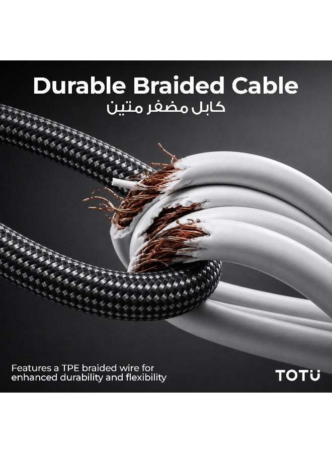 Totu 2.4A Fast Charging Micro USB Cable [1.2m] Nylon Braided Anti-Break Android Data Cord with Aluminum Alloy Shell, Black - Image 5