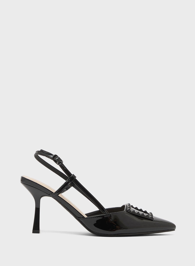 Truffle Slingback Heeled Pump - Image 1