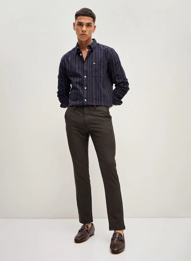 THE BEAR HOUSE Men's Brown 4 Way Stretch Formal Trouser Versatile Office and Travel Pants Comfortable Fit for Everyday Use Easy to Style Bottomwear for Work Weekend and Outings
