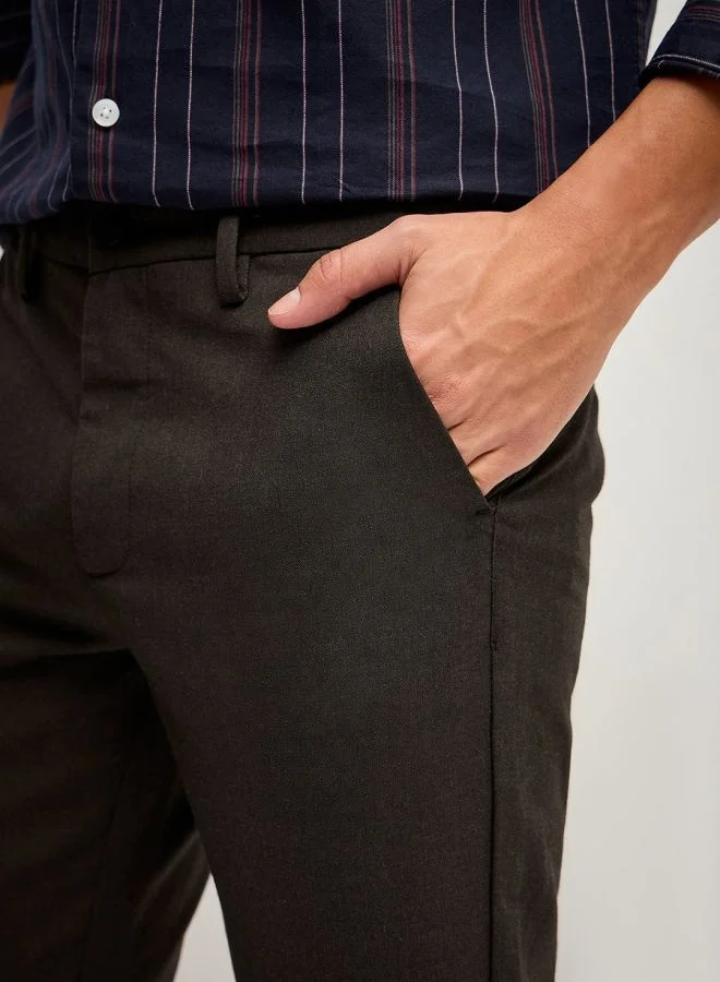 THE BEAR HOUSE Men's Brown 4 Way Stretch Formal Trouser Versatile Office and Travel Pants Comfortable Fit for Everyday Use Easy to Style Bottomwear for Work Weekend and Outings