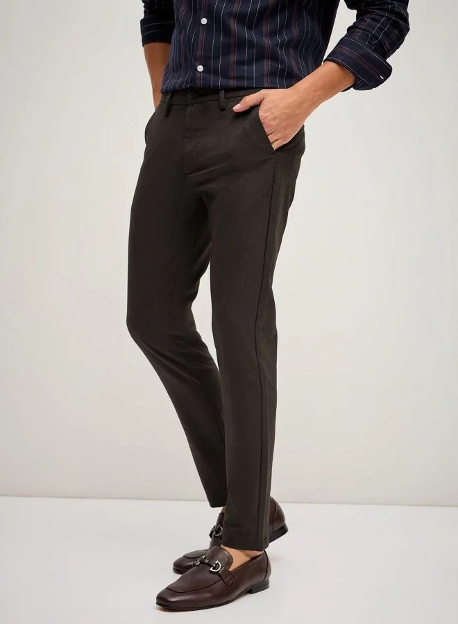 THE BEAR HOUSE Men's Brown 4 Way Stretch Formal Trouser Versatile Office and Travel Pants Comfortable Fit for Everyday Use Easy to Style Bottomwear for Work Weekend and Outings