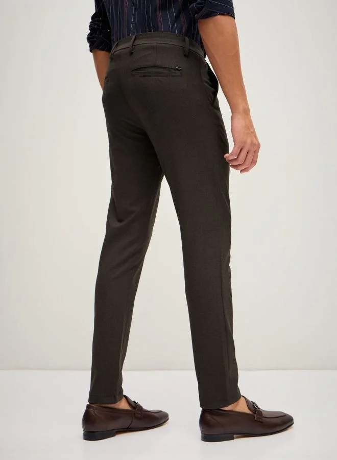 THE BEAR HOUSE Men's Brown 4 Way Stretch Formal Trouser Versatile Office and Travel Pants Comfortable Fit for Everyday Use Easy to Style Bottomwear for Work Weekend and Outings