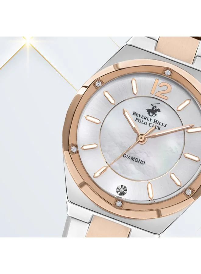بيفرلي هيلز بولو كلوب Beverly Hills Polo Club BP3351X.520 Women's Analog Display Watch & Metal Strap Silver