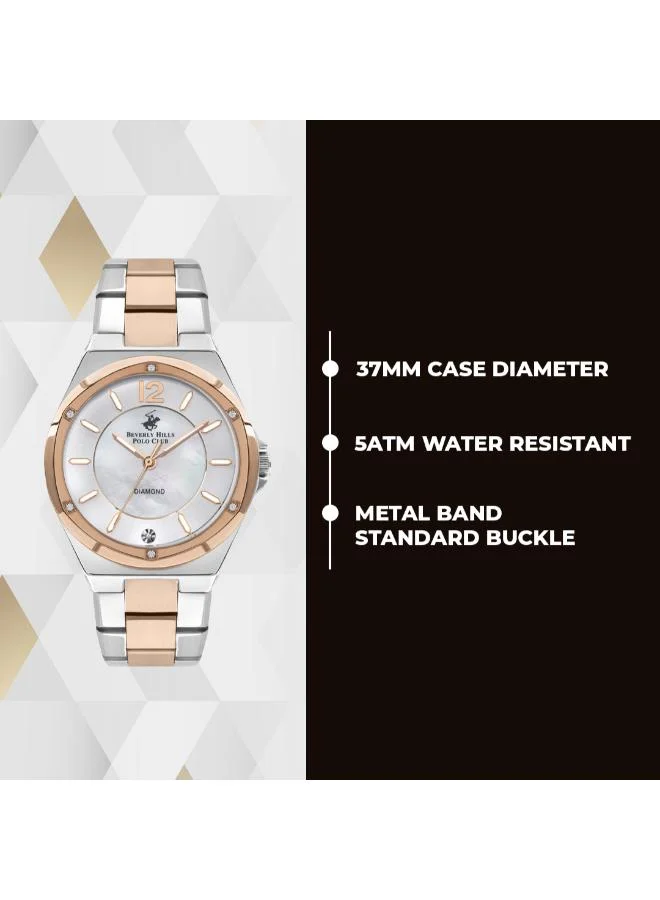 بيفرلي هيلز بولو كلوب Beverly Hills Polo Club BP3351X.520 Women's Analog Display Watch & Metal Strap Silver