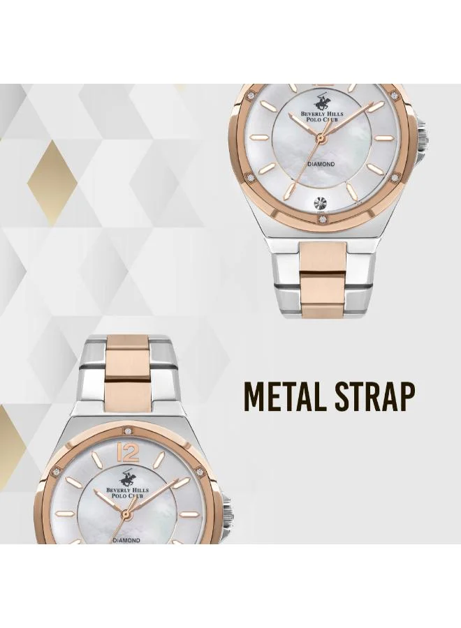 بيفرلي هيلز بولو كلوب Beverly Hills Polo Club BP3351X.520 Women's Analog Display Watch & Metal Strap Silver