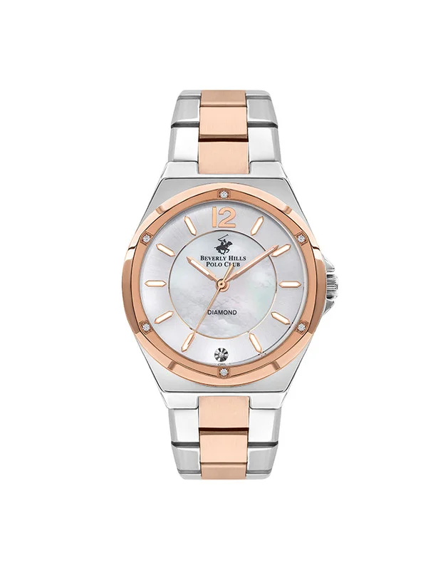 بيفرلي هيلز بولو كلوب Beverly Hills Polo Club BP3351X.520 Women's Analog Display Watch & Metal Strap Silver
