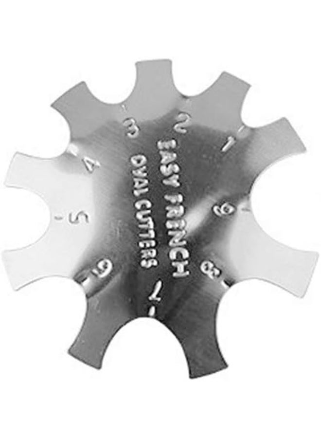 قالب حافة مانيكير فن الأظافر، أداة قص جل خط الابتسامة الفرنسية من الفولاذ المقاوم للصدأ، أداة قص حافة خط الابتسامة الفرنسية السهلة، أداة قالب فن الأظافر، فضي - Image 1