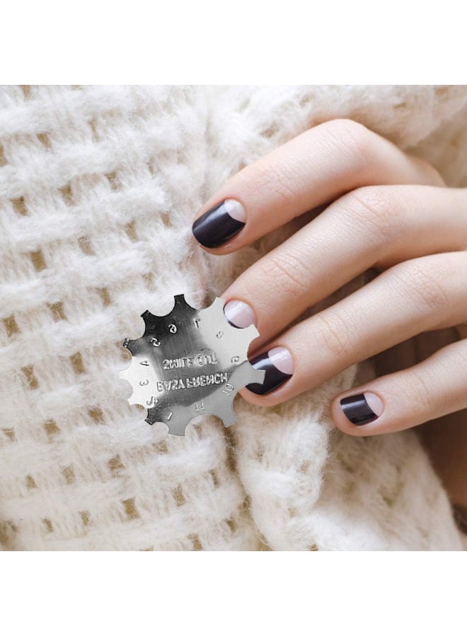 قالب حافة مانيكير فن الأظافر، أداة قص جل خط الابتسامة الفرنسية من الفولاذ المقاوم للصدأ، أداة قص حافة خط الابتسامة الفرنسية السهلة، أداة قالب فن الأظافر، فضي - Image 4