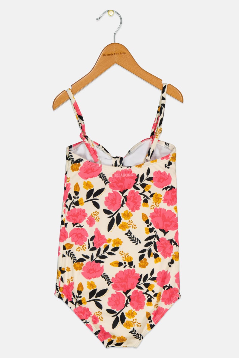 Billabong Kids Girl Floral Print One Piece Swimwear, Multicolor - Image 2