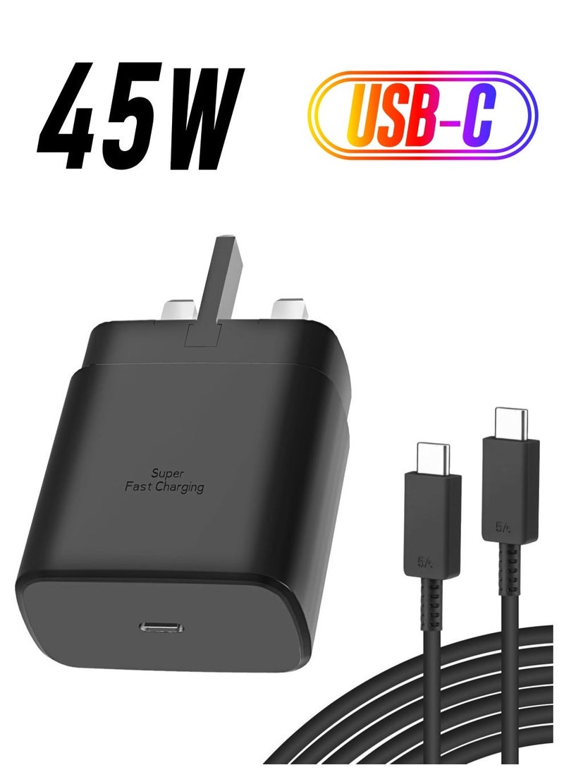 MUNTAQI 45W USB-C PPS Super Fast Charger 2.0 for Samsung Galaxy S24, Google Pixel 8 Pro & iPhone 14 Pro Max – Includes 6.6FT 5A Cable - Image 1