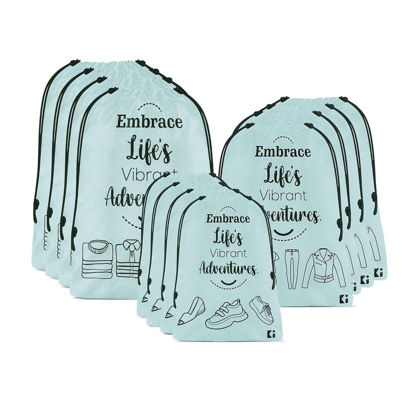 Kuber Industries Pack of 12 Travel Organizer Combo Set Cloth Storage Bags Storage Organizer for ShoeLaundryLingerie Travel Cloth Bag Each 4 Pieces SmallMediumLarge Grey - Image 1