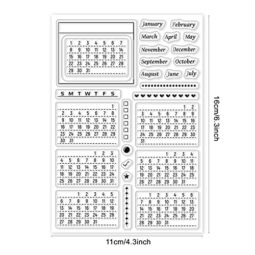 ORIGACH 2025 Planner Calendar Clear Stamps Mixed Week Month January December Silicone Transparent Stamps for Card Making Decoration and DIY Scrapbooking - Image 2