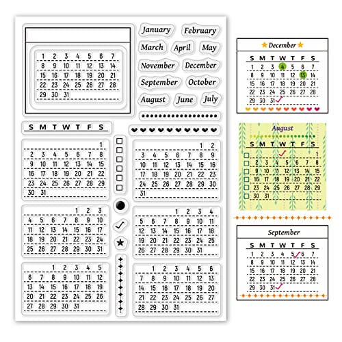ORIGACH 2025 Planner Calendar Clear Stamps Mixed Week Month January December Silicone Transparent Stamps for Card Making Decoration and DIY Scrapbooking - Image 1