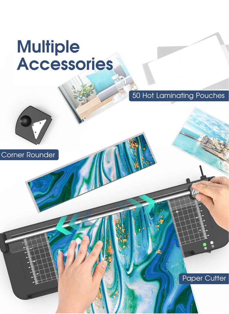 FN - Laminator Machine 13 Inch Wide with Laminating Sheets 40pcs, Laminator Machine Hot and Cold, Thermal Laminator 11x17 for A3 A4 A5 A6 with Paper Trimmer, Corner Rounder - Image 1
