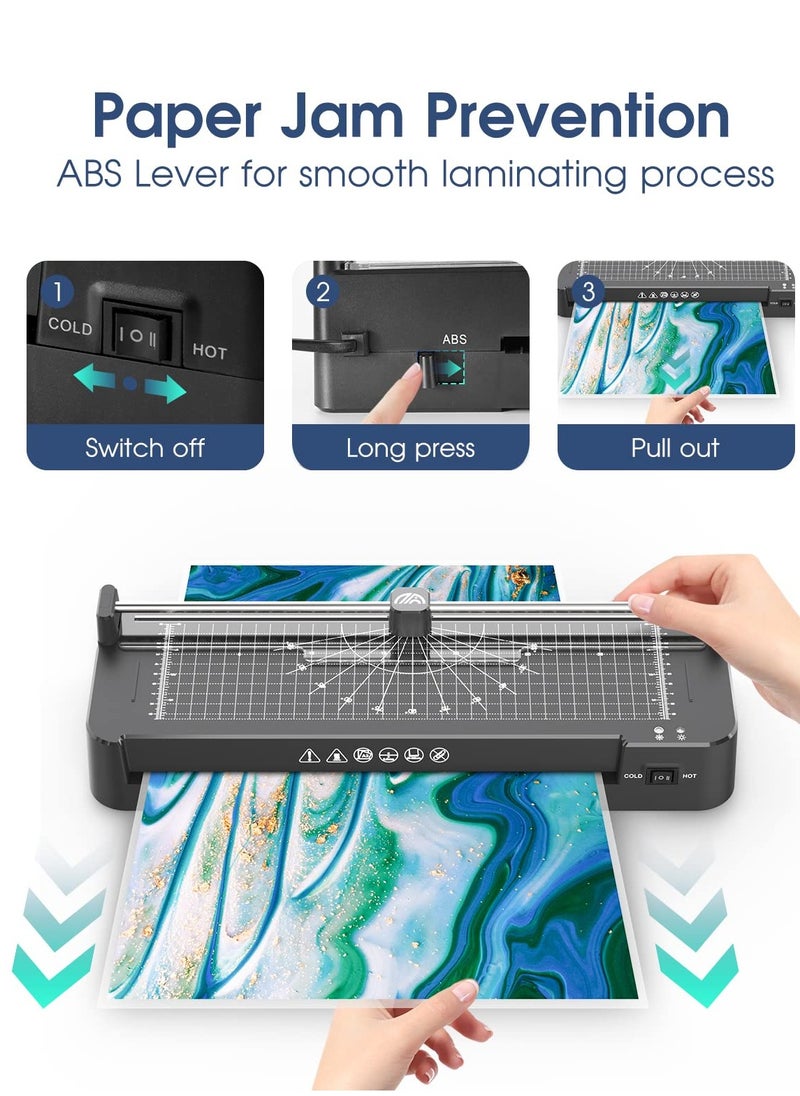 FN - Laminator Machine 13 Inch Wide with Laminating Sheets 40pcs, Laminator Machine Hot and Cold, Thermal Laminator 11x17 for A3 A4 A5 A6 with Paper Trimmer, Corner Rounder - Image 1