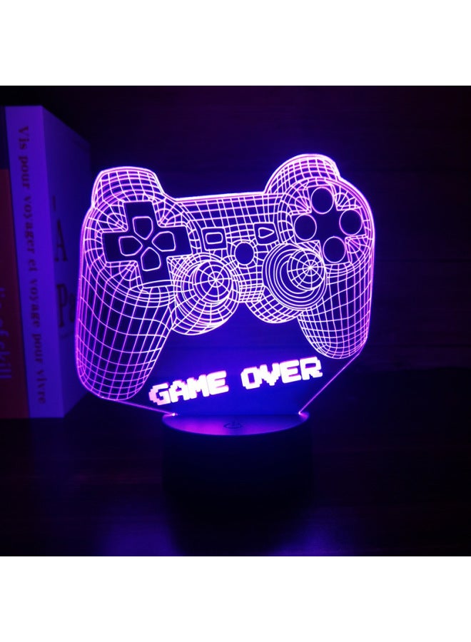 3D Night Light Game Handle Headset Series Creative Atmosphere USB Table Lamp Gift Lamp Gift XBOX-Color:Gamepad -9-Dimensions:Charging Base: Touch +16 Color Remote Control - Image 1