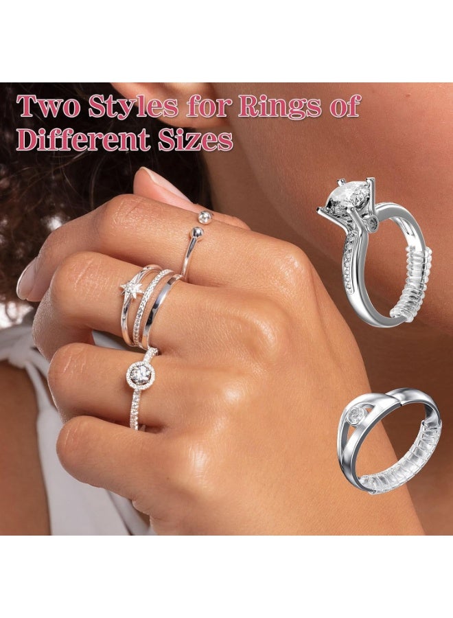 Loose Ring Size Adjuster Set – 12 Pieces with 4 Sizes – Transparent Invisible Silicone Ring Guard for Women and Men – Adjustable Anti-Slip Ring Tightening Tools – Resize Oversized Rings Without Permanent Alteration – Comfortable and Safe for Daily Use - Image 3