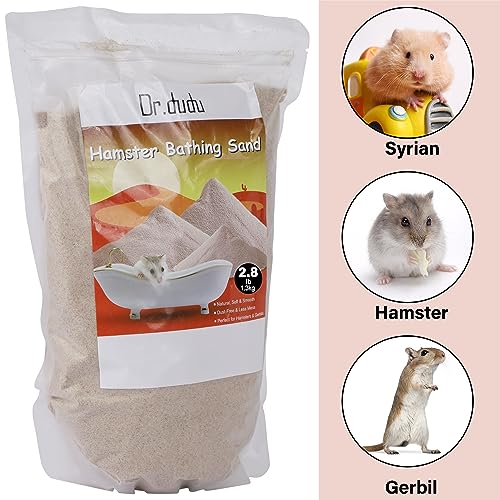 DR.DUDU Hamster Bath Sand, 2.8lb Dust Free Desert Sand or Potty Litter Sand for Hamster Chinchillas Gerbil Syrian Mice Small Animals (Beige) - Image 2
