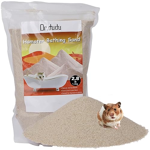 DR.DUDU Hamster Bath Sand, 2.8lb Dust Free Desert Sand or Potty Litter Sand for Hamster Chinchillas Gerbil Syrian Mice Small Animals (Beige) - Image 1