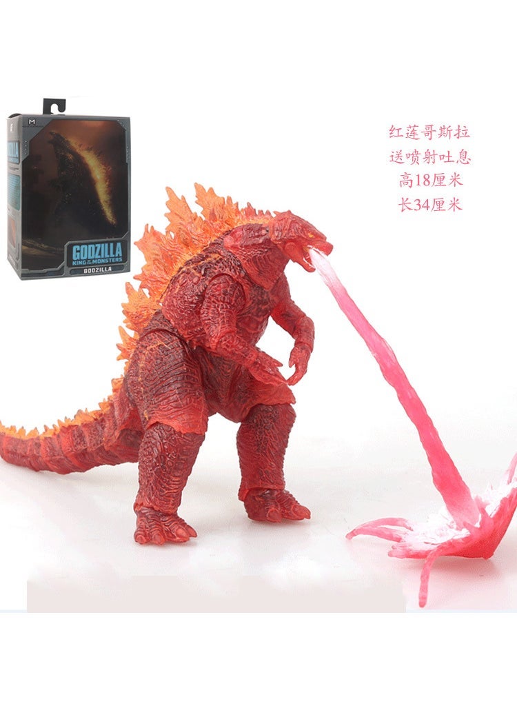 2021 Red Lotus Godzilla vs King Kong monster King Tomahawk gorilla hand-made model movable childrens toy Red Lotus Godzilla (send jet breath) 