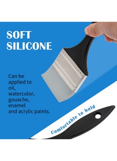 Falling In art Falling in Art Silicone Paint Brush Set, Lined Edged Flexible Color Shapers, Flat Shaped Painting Tool for Water Based Acrylic Paints, Gouache, Oil, and All Water soluable Mediums 3Pcs(1'', 2'', 3'')  - Image 5