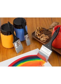 Falling In art Falling in Art Silicone Paint Brush Set, Lined Edged Flexible Color Shapers, Flat Shaped Painting Tool for Water Based Acrylic Paints, Gouache, Oil, and All Water soluable Mediums 3Pcs(1'', 2'', 3'')  - Image 3