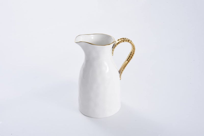 Pampa Bay Golden Salerno Titanium-Plated Porcelain Water Pitcher, 8.25 x 6.25 x 4.75in - Image 2