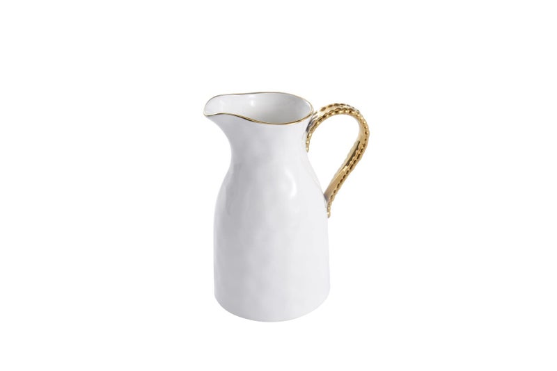 Pampa Bay Golden Salerno Titanium-Plated Porcelain Water Pitcher, 8.25 x 6.25 x 4.75in - Image 1