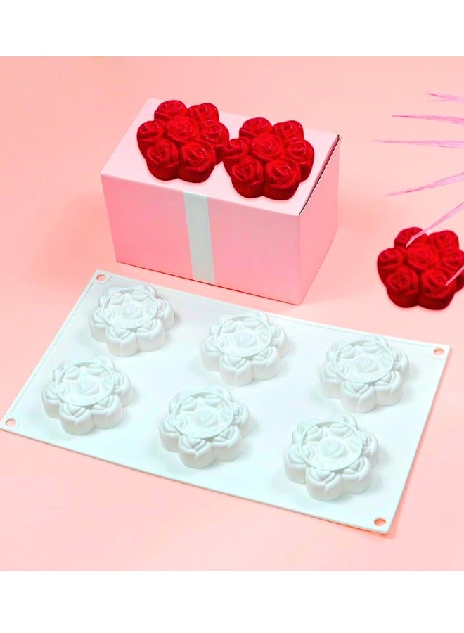 Chase Up Silicone Mold, Cake Baking Molds for Dessert Cake Mousse Heart Shape Molds for Making Handmade Soap Making Chocolate Mould (C_ Flower Rose) - Image 3