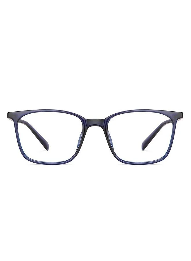 لينسكارت بلو نظارات كمبيوتر مربعة زيرو باور بإطار كامل مقاومة للوهج وتقنية بلو كت -  مم - أزرق