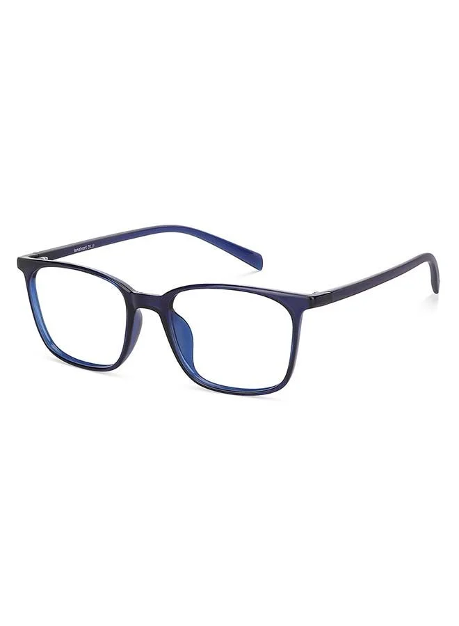 Zero Power Blue Cut Computer Glasses | Anti Glare, Lightweight & Blocks Harmful Rays | UV Protection Specs | Men & Women | Medium | LB E13526 - Blue