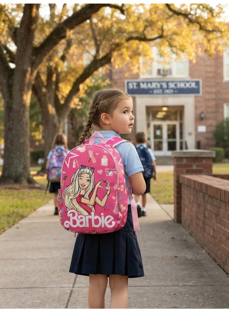 Barbie Kids Backpack - Pink Character Design, 34x25x15 cm - Image 3