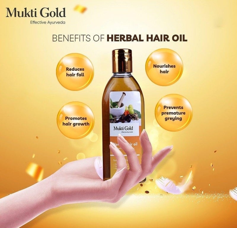 Axiom Herbal Hair OIl 200mL Pack of 2 Helps to prevent Hair Loss makes hair shiny Helps to reduce scalp irritation Enriched with the Ingredients of Almond Rose Neem Lemon - Image 5