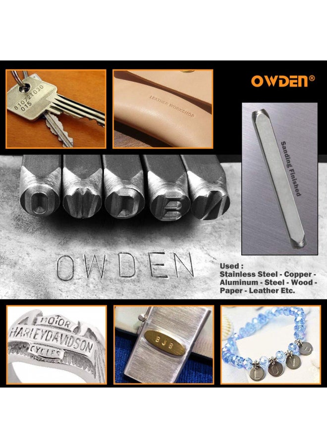 OWDEN OWDEN Professional 36Pcs. Steel Metal Stamp Set,(1/4) 6mm,Steel Number and Letter Punch Set,Alloy Steel Made HRC 58-62 for Jewelry Craft Stamping.  - Image 3