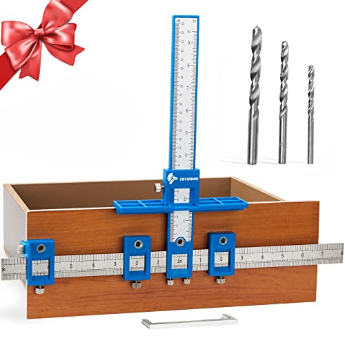 TBVHOMM Cabinet Hardware Jig, Punch Locator Drill Guide,Wood Drilling Dowelling Guide for Installation of Handles Knobs on Doors and Drawer, Cabinet Template Tool for Handles and Pulls - Image 1
