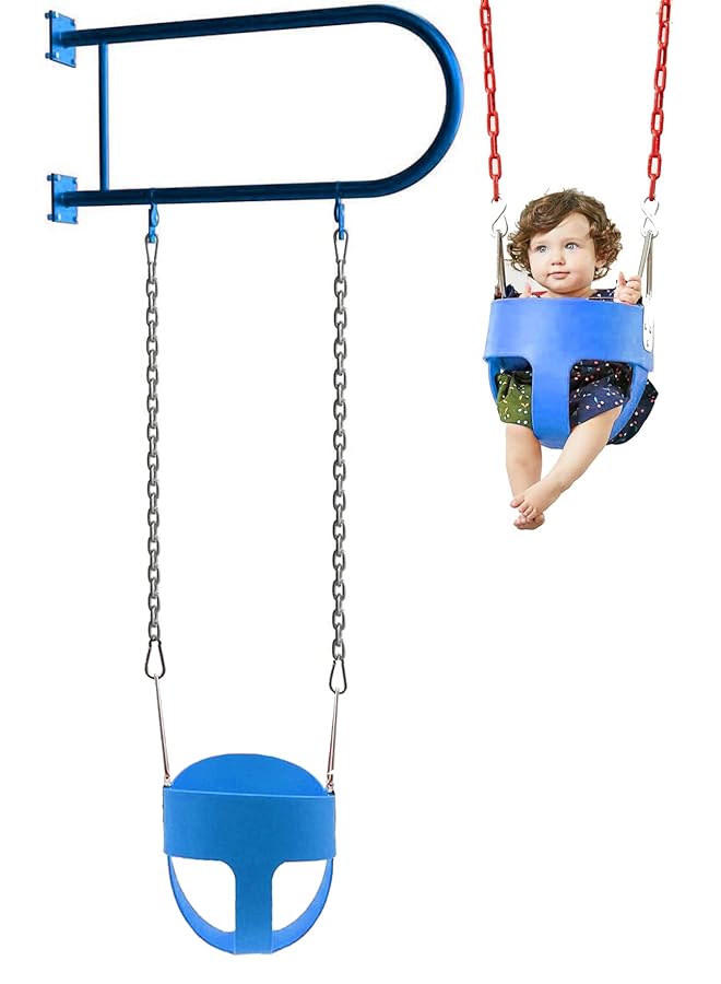 كادي ون أرجوحة حائط خارجية، مقعد أرجوحة حديدي، سلاسل أرجوحة - Image 1