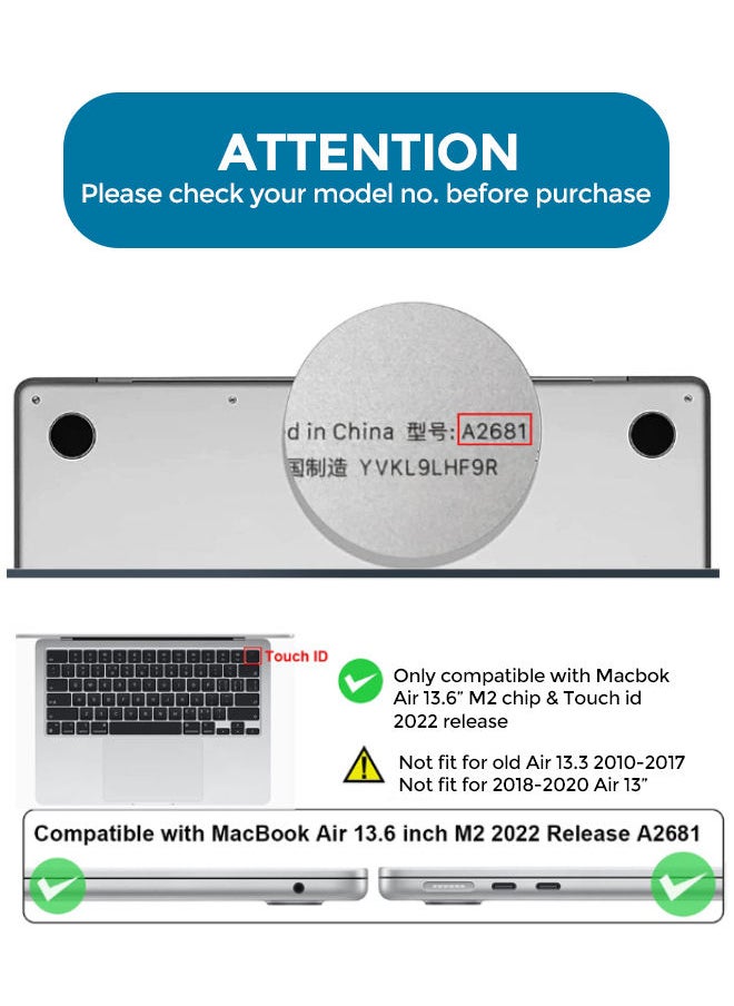 O Ozone - Macbook Hard Case For MacBook Air 13.6 inch 2022 A2681 M2 Chip with Liquid Retina Display Touch ID Plastic Pattern Shell Protective Cover - Outer Space - Image 1