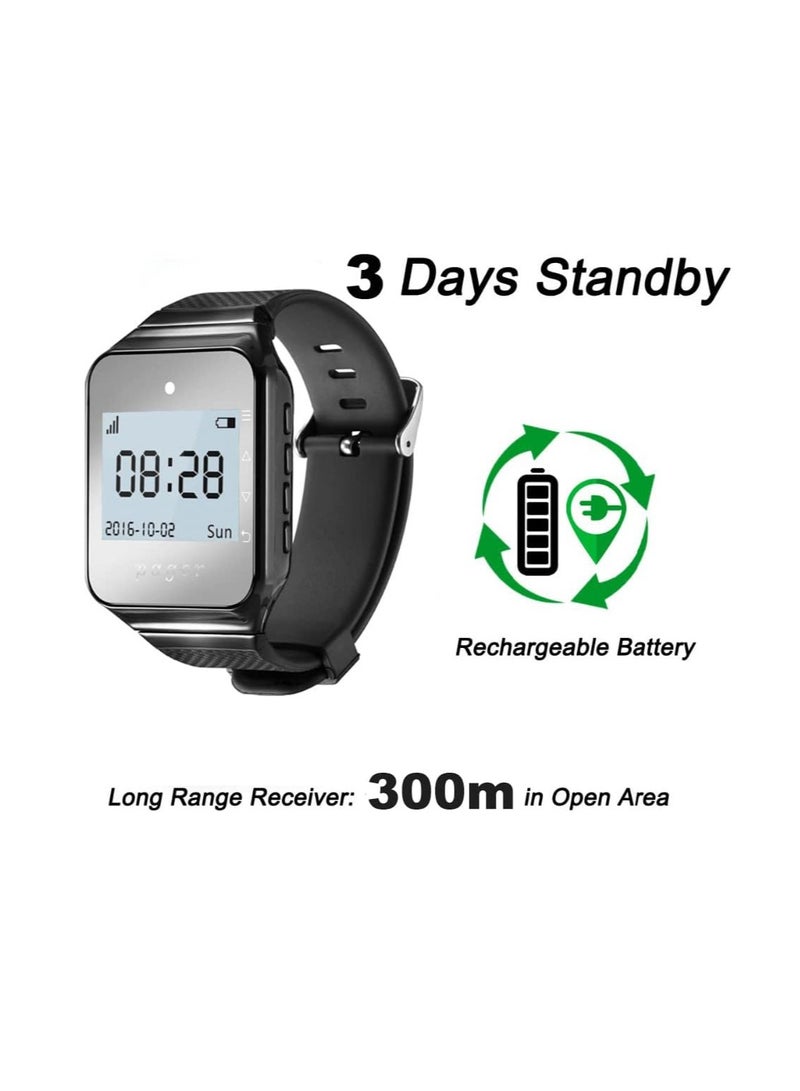 Caregiver r Wireless Smart Call on Nurse Calling Alert Vibration for Elderly/Patient/Disable at Home 1 Receiver Wrist - Image 5