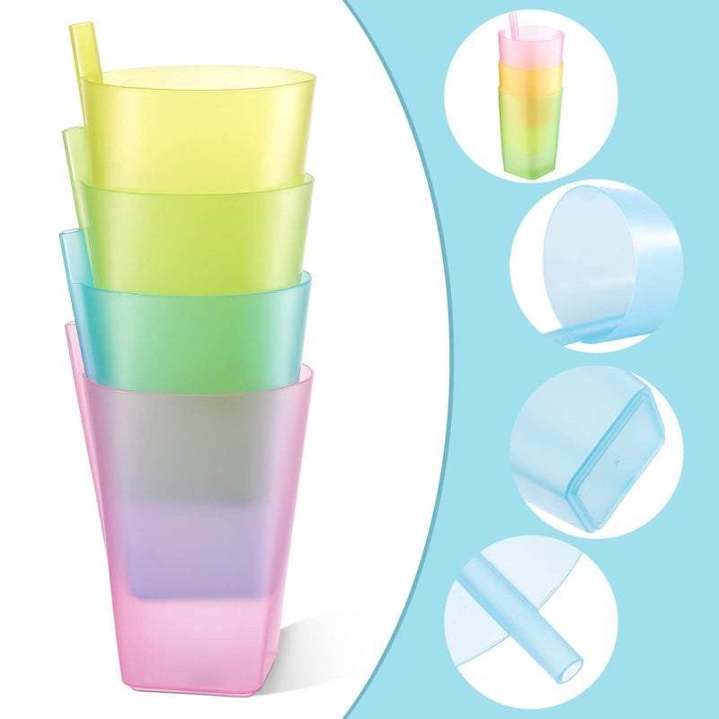 EXCEART Sippy Cup 4Pcs Toddler Sip Cups with Built in Straw Kids Drink Cups with Straws - Image 3