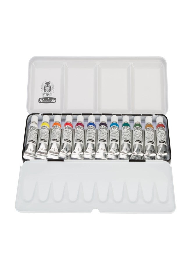 Schmincke - HORADAM® GOUACHE colour box compact metal box with 12 finest, strong gouache colours in 5 ml tubes, 72716097, painting set - Image 1