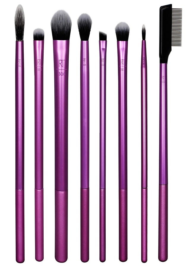 Real Techniques Enhanced Eye Set Eyeshadow & Eyeliner Makeup Brush Kit for Every Look Multicolour - Image 3
