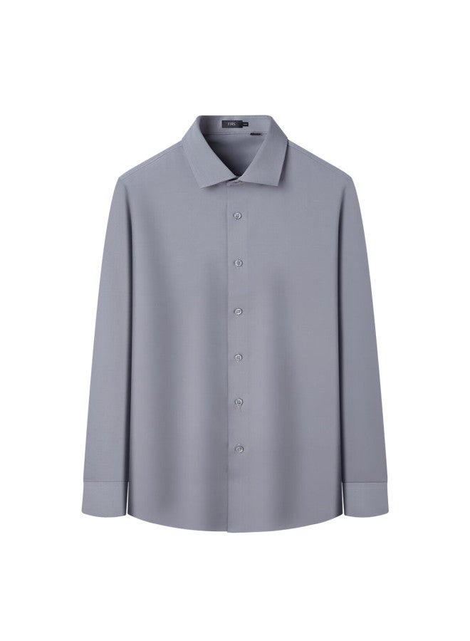 Firs Autumn New Long Sleeve Shirt Men Modal Wrinkle-free 3a Antibacterial Skin-friendly Machine Washable Business Casual Polo Shirt - Image 1