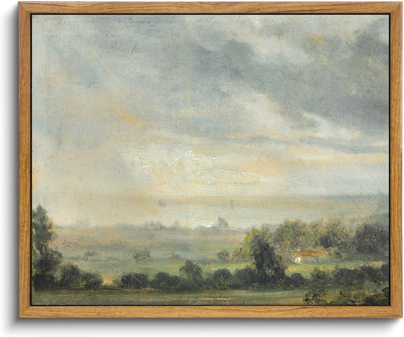 KBKBART مؤطرة مؤطرة الجدار الجدار الجدار المطبوعات الرجعية وادي غابة أخضر الطبيعة ويلدرنس الرسوم التوضيحية قماش - Image 1