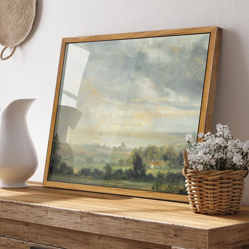 KBKBART مؤطرة مؤطرة الجدار الجدار الجدار المطبوعات الرجعية وادي غابة أخضر الطبيعة ويلدرنس الرسوم التوضيحية قماش - Image 4