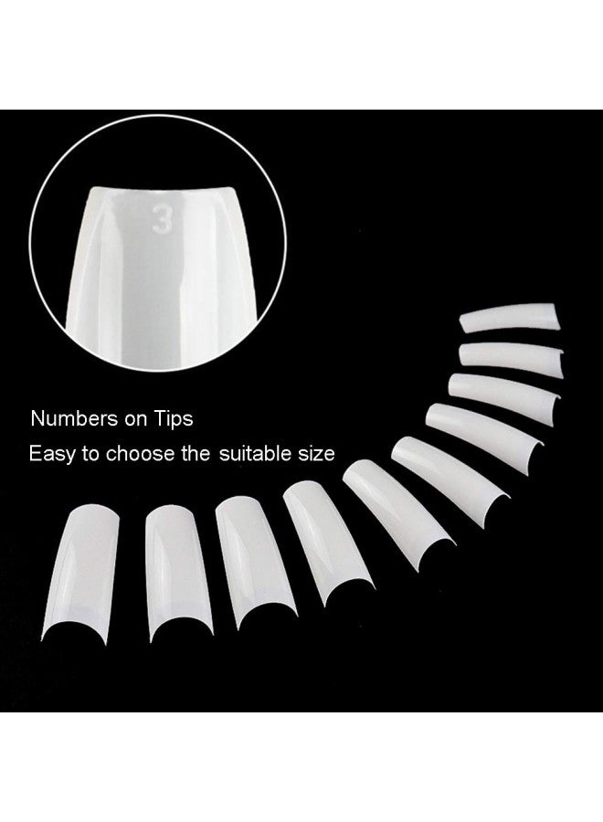 Beuniar Acrylic Nail Tips White 500Pcs French Artificial False Tip for Manicure Nails Art Salons & Home DIY - Image 2