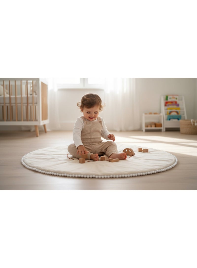 Mamas One Bear Round Play Mat - Padded Tummy Time & Nursery Decor - Image 3